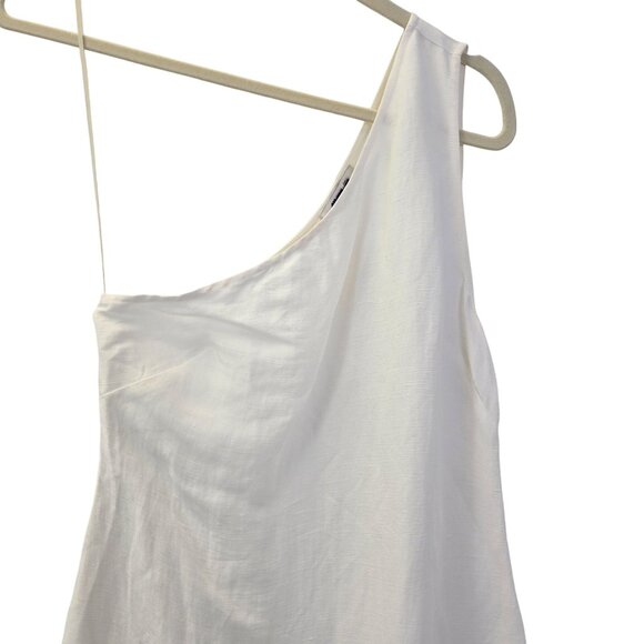 NWOT Madewell Nina Linen & Viscose Blend One Shoulder Midi Dress Size 4 - Picture 5 of 8